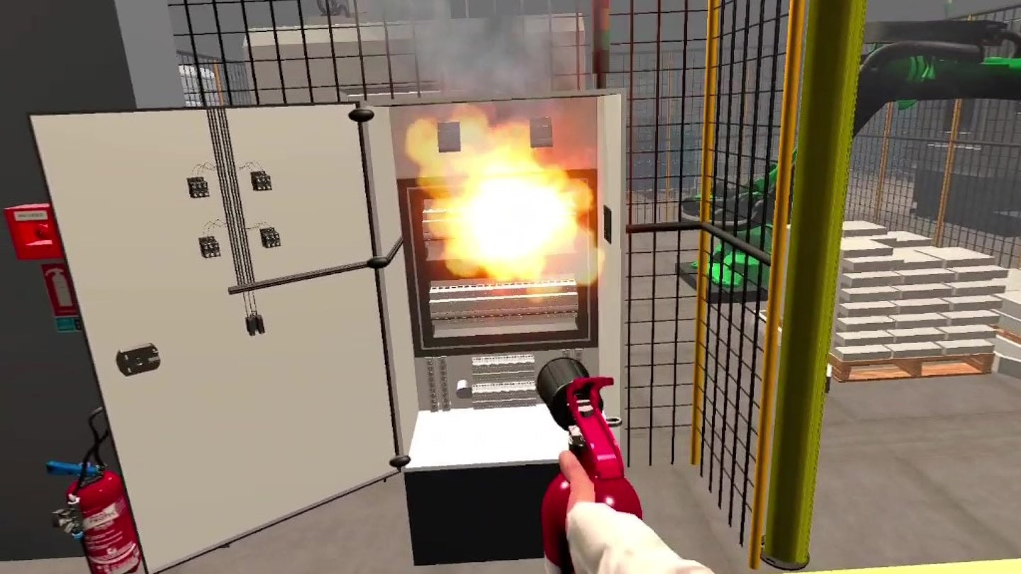 extinction avec lunette réalité virtuel d'un tableau électrique 